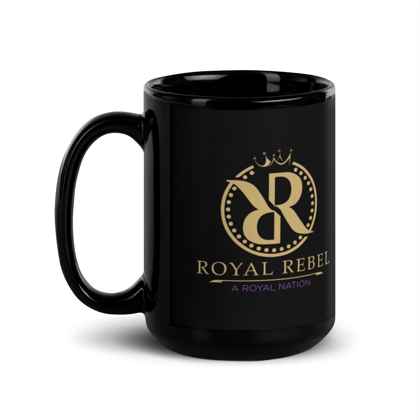 Royal Rebel Nation Black Glossy Mug