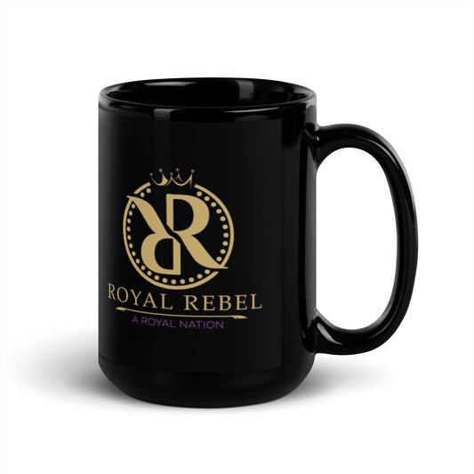 Royal Rebel Nation Black Glossy Mug