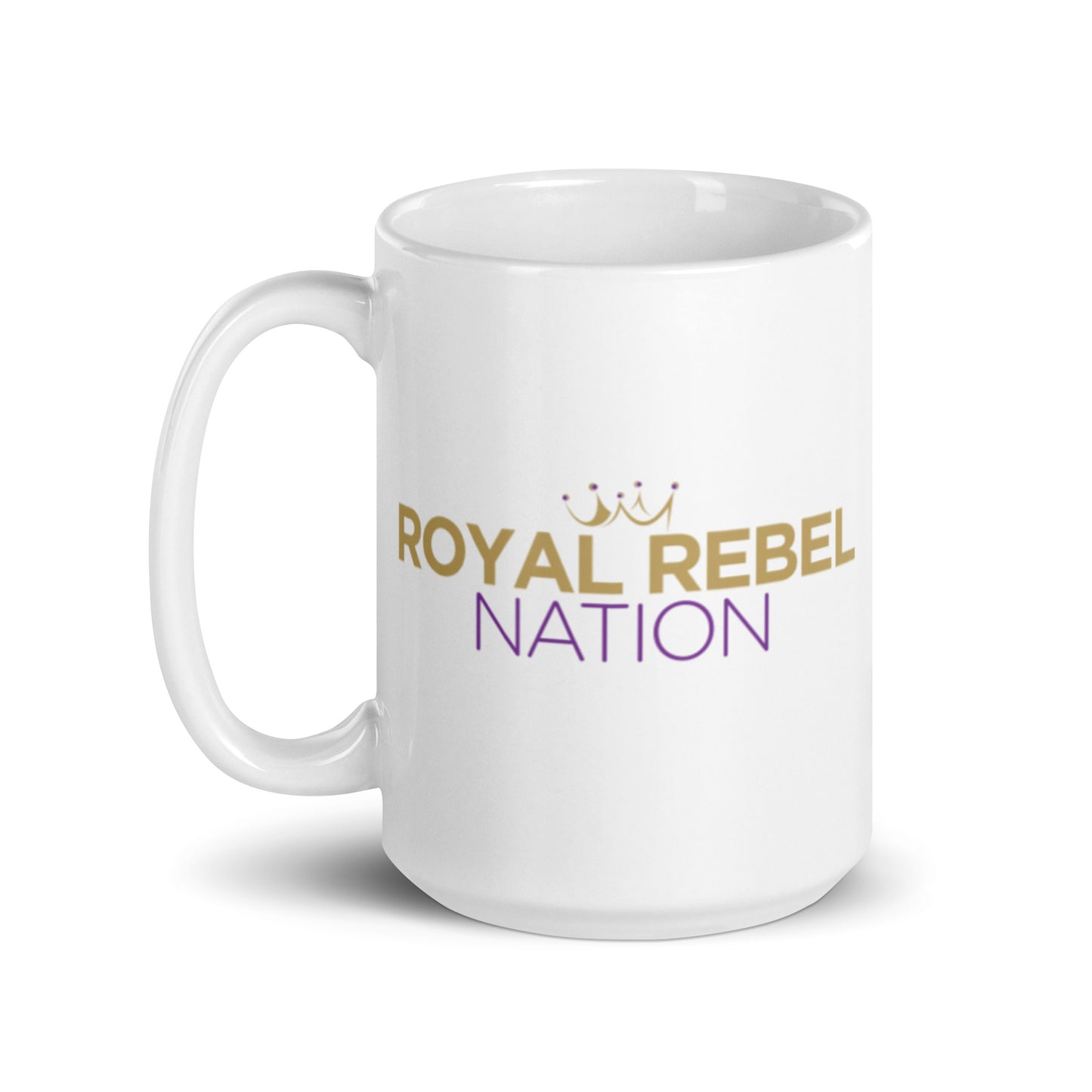 Royal Rebel Nation White glossy mug