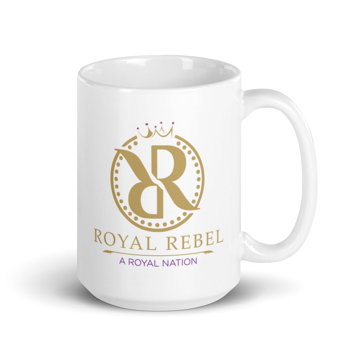 Royal Rebel Nation White glossy mug